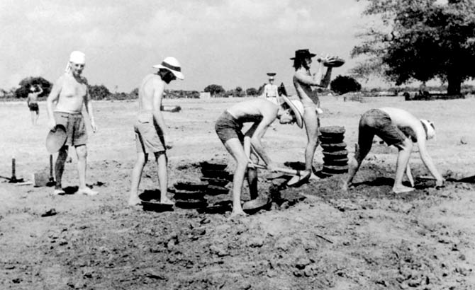 In this undated picture, members of the community are seen hard at work to build the township of Auroville. Pic courtesy/Sri Aurobindo Ashram Archives