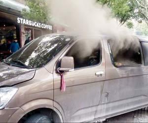 Blazing minivan ploughs into pedestrians in central Shanghai