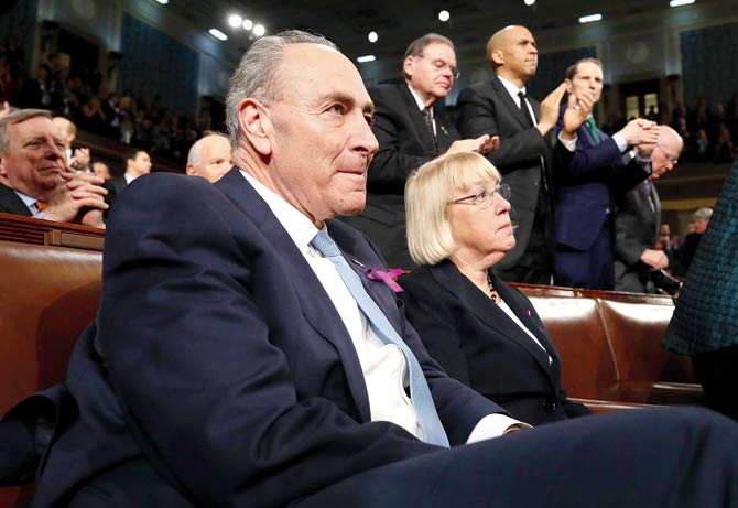 Democrat senators Chuck Schumer and Patty Murray. Pics/AFP