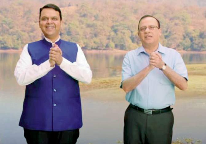 Ajoy Mehta feature in the video along with Amruta and Devendra Fadnavis