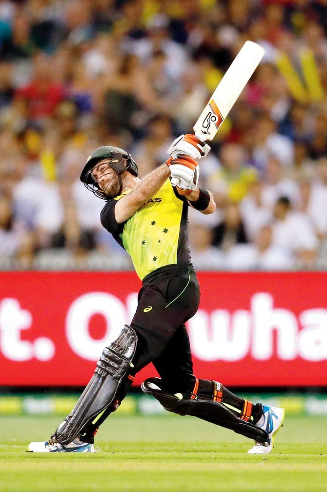 Glenn Maxwell en route his 39  v England. PIC/GETTY IMAGES