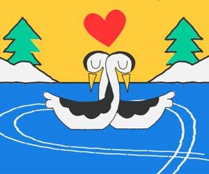 Google's Snow Games Doodle come with a Valentine's Day twist