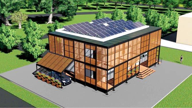 The design of the 1,800-sqft solar-powered house created by IIT-B