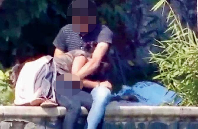 This young couple at Powai Lake had no idea that their intimate moments would be uploaded to a porn site