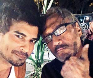 Jackie Shroff, Tahir take a selfie on the sets of The Playboy Mr Sawhney