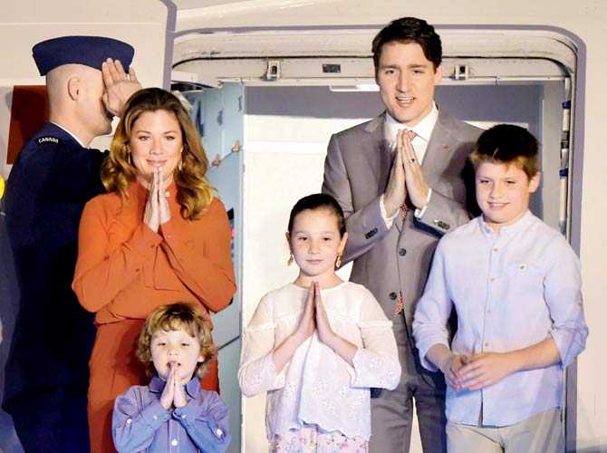 Canadian Prime Minister Justin Trudeau with his family. File pic
