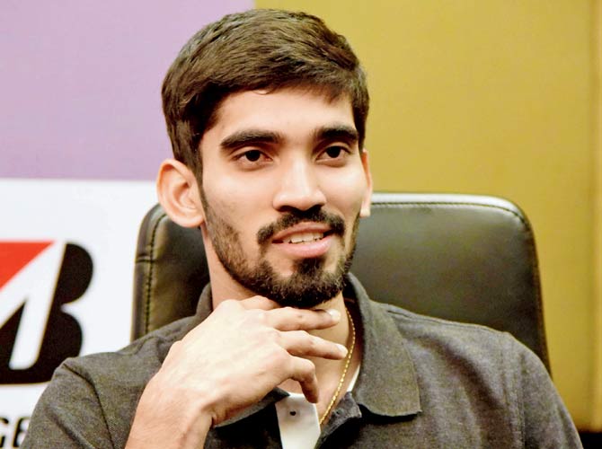 Kidambi Srikanth during an event at a BKC hotel yesterday 