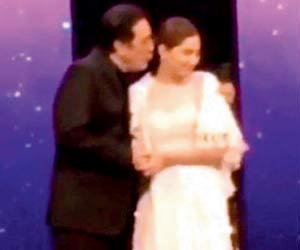 Mahira Khan's fans blast Javed Sheikh for 'forcibly kissing' actress