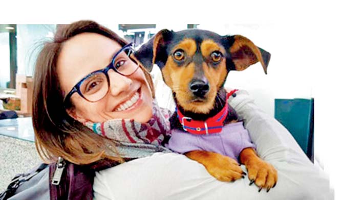 Meagan Duhamel with her daschund Moo-tae