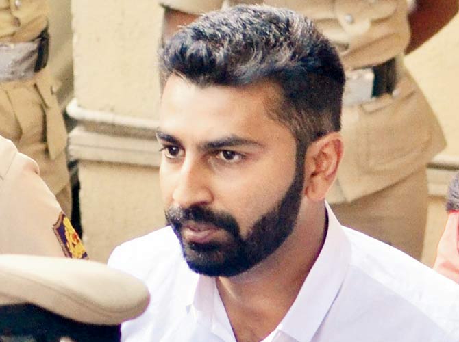 Mohammed Haris Nalapad after his arrest. Pic/PTI