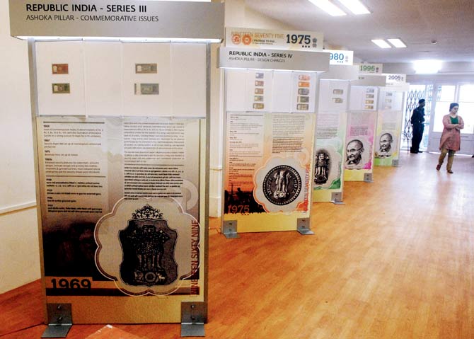 Currency over the centuries  on display 