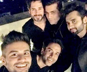 Mustafa Burmawalla clicks a selfie with B-town's single men
