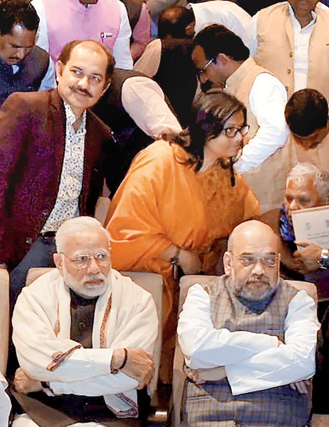 PM Narendra Modi with BJP President Amit Shah attending a BJP parliamentary party meeting
