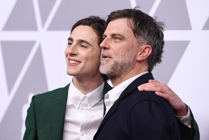Actor Timothee Chalamet (L) and director Paul Thomas Anderson arrive for the Annual Academy Awards Nominee Luncheon at the Beverly Hilton Hotel in Beverly Hills, California, on February 5, 2018. Pic/AFP