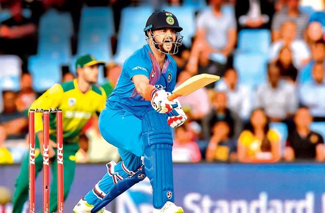 Suresh Raina during the second T20I against South Africa at Super Sport Park in Pretoria on Wednesday. Pic/AFP
