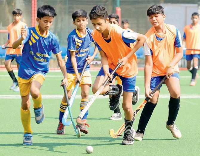 Boscos Ronak Tiwari (2nd from right) yesterday. pic/Suresh Karkera