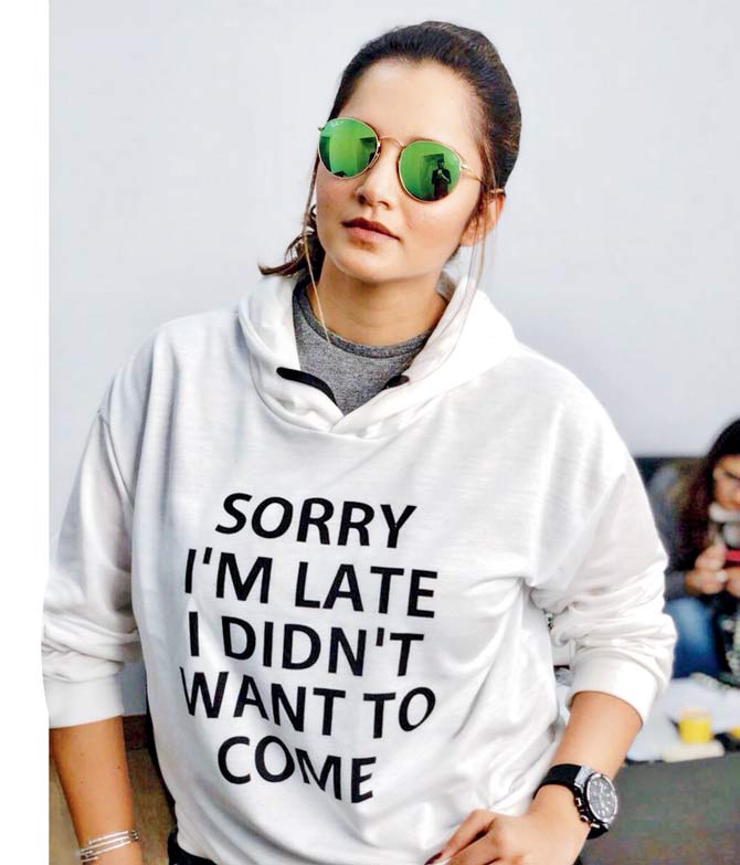 670px x 783px - Sania Mirza wears a sweatshirt with an odd message to show her mood