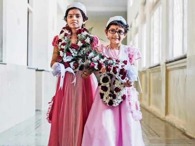 After the Navjote ceremony of Sara and Azita. This is like a baptism, when a young Parsi becomes a full Zoroastrian. A long ceremony is performed and the child is given the "Sudreh" and "Kishti" that they are expected to wear every day