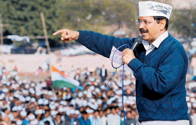 A file photo of Arvind Kejriwal at an AAP rally in Delhi