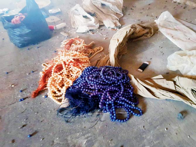 embroidery material strewn about the facility’s top floor that was allegedly rented out by the maintenance in-charge  