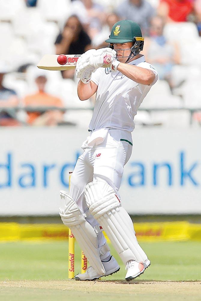AB de Villiers bats during Day Four of first Test against India at Cape Town. Pic/Getty Images