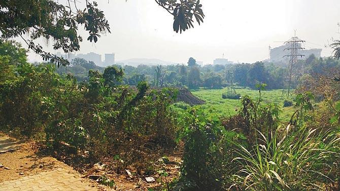 The plot of land located near the Jogeshwari Vikroli Link Road where the debris is being dumped
