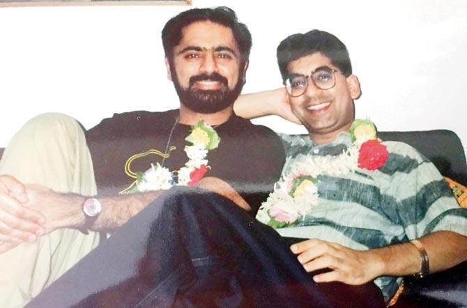 Ladak with friend Amandeep Khosla at his Red Rose apartment in the early nineties. Ladak says his home was the venue for wild parties and dances, at least three times a week