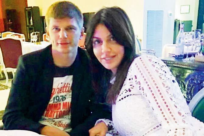 Andrey Arshavin with wife Alisa