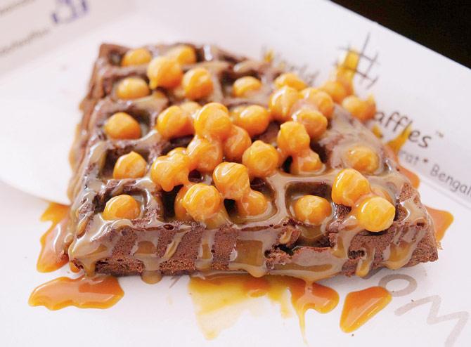 Crunchy Caramel Waffles