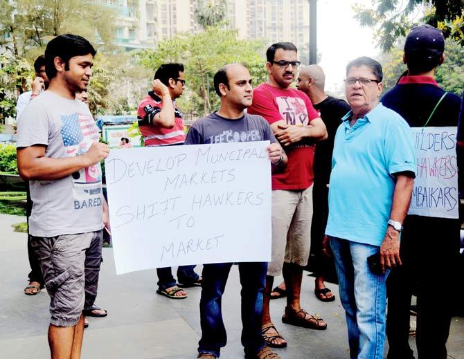 Citizens had protested against the hawking zones published in the previous BMC list in 2015. File pic