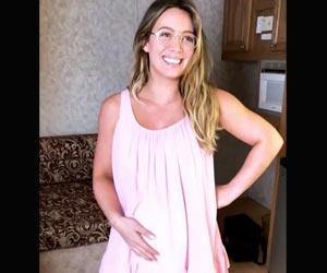 Hilary Duff shocks fans by posing with a fake baby bump
