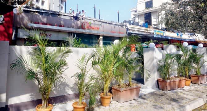 The restaurant is once again operational both outside the premises and on the rooftop, but has not re-installed the awning. Pic/Nimesh Dave