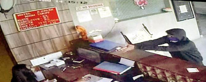 A CCTV grab from the attack at KN Park Hotel on January 10