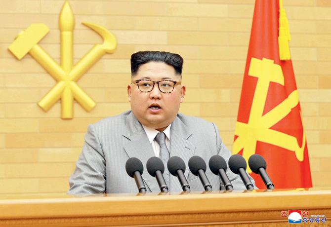 Kim Jong Un expressed his interest in holding talks with the South in his New Year address. pic/afp