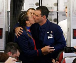 Pope Francis performs mid-air wedding for two flight attendants
