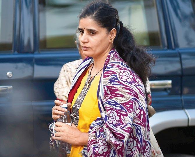 Chetankul Jadhav wife of Kulbushan  Jadhav in Islamabad. Pic/AFP