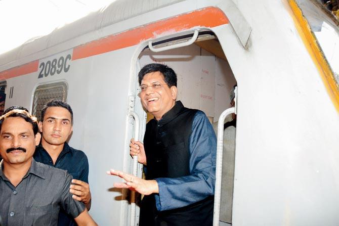 Railway Minister Piyush Goyal during a recent visit to the city. FILE PIC