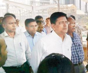 Piyush Goyal visits Parel railway station, echoes commuters' concerns