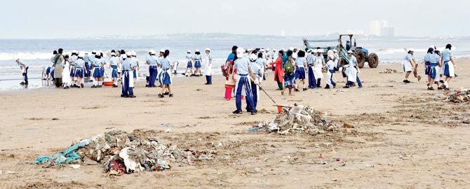Activists pointed out that clean-up drives will not help unless the authorities put an end to littering at beaches. File pic for representation