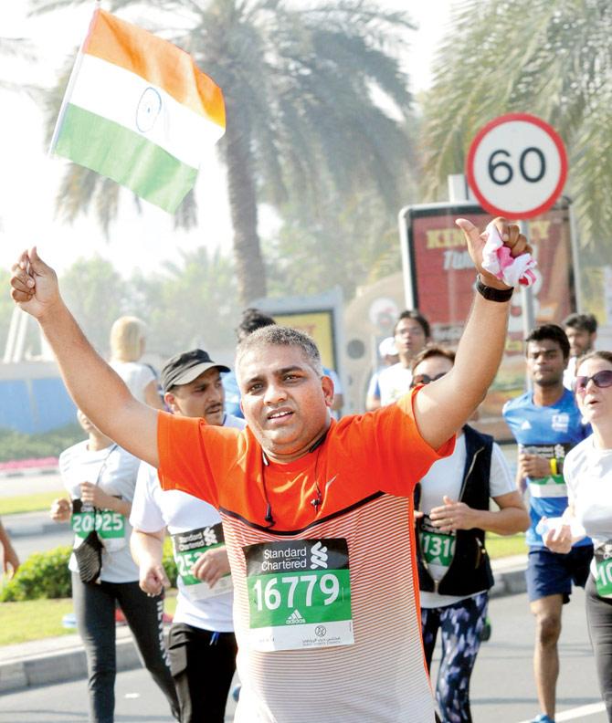 Sawant completed the 10 km marathon in 1 hour and 22 mins