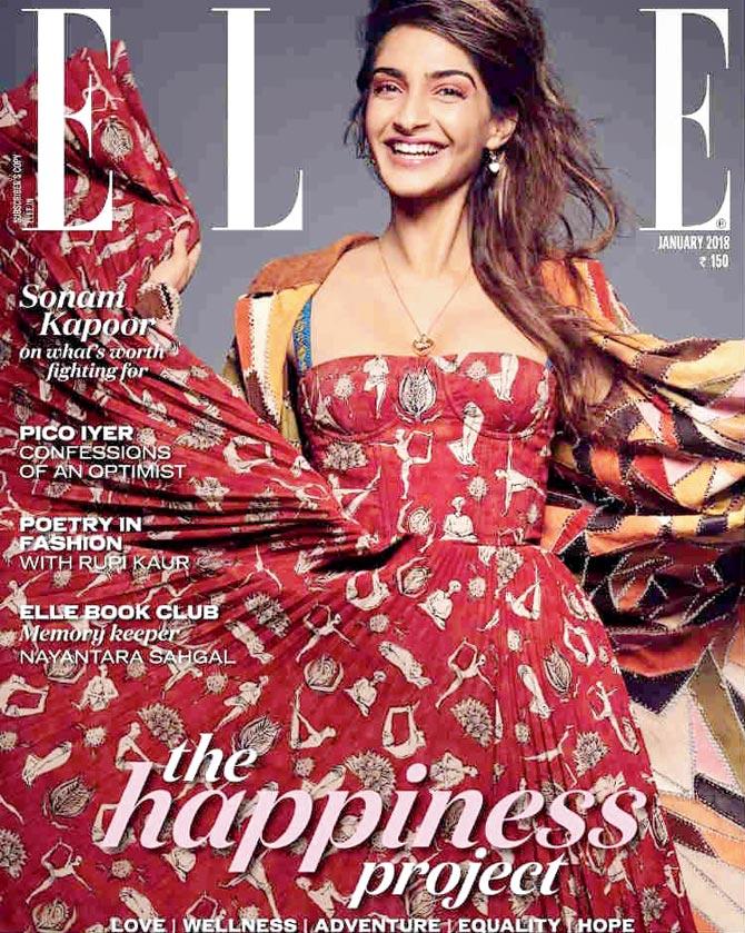 Sonam wears the controversial dress. Pic/John-Paul Pietrus For Elle India
