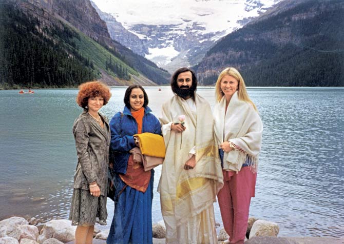 Sri Sri with Bhanu in North America in the early 1990s. Pics Courtesy/Gurudev