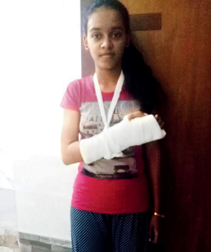 Chetana Sharma, 14, who was beaten up by her teacher at RC Patel High School