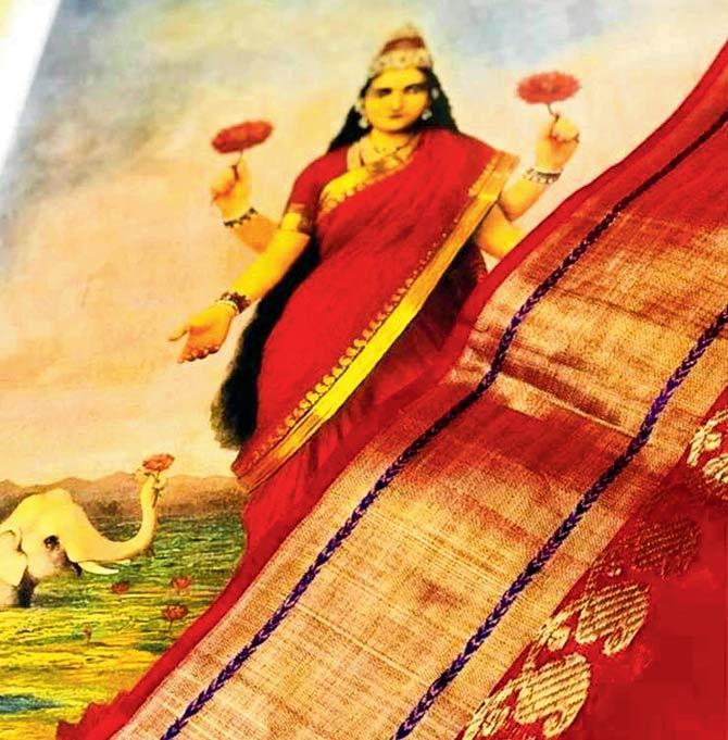 A saree inspired by Raja Ravi Varma paintings