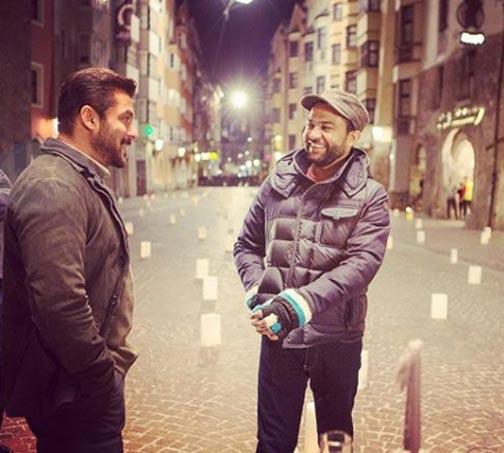 Ali Abbas Zafar, Salman Khan on the sets of Tiger Zinda Hai