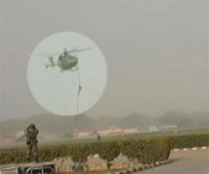 Three Indian Army jawans fall from helicopter during practice drill in New Delhi