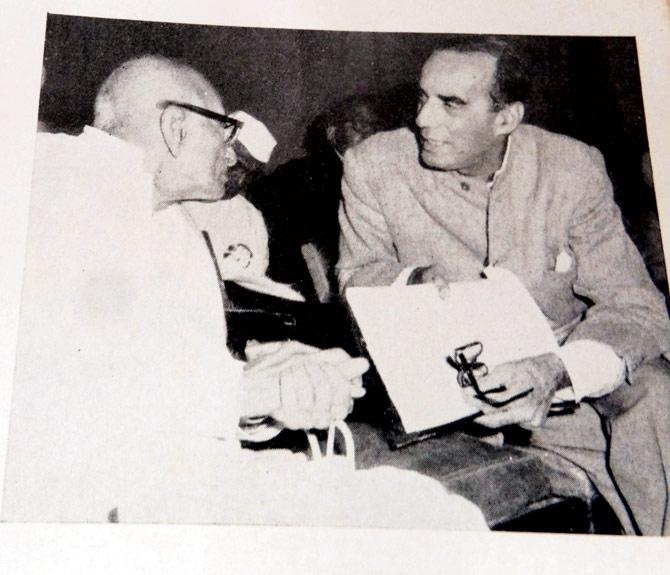 Two of the founders of Swatantra Party, C Rajagopalchari (Rajaji) and Minoo Masani in conversation