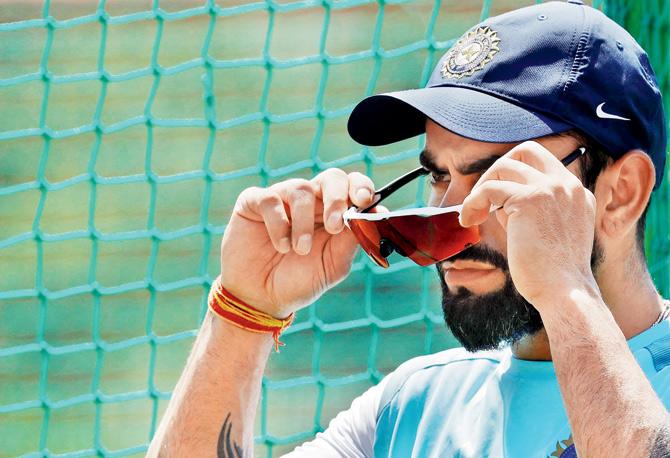 India captain Virat Kohli during a training session at  Centurion Park on the eve of the second Test against South Africa yesterday.  pic:ap/pti