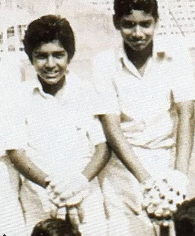 In picture: A very young Sanjay Manjrekar after winning the Giles Shield final which also happened to be his first game at the Wankhede