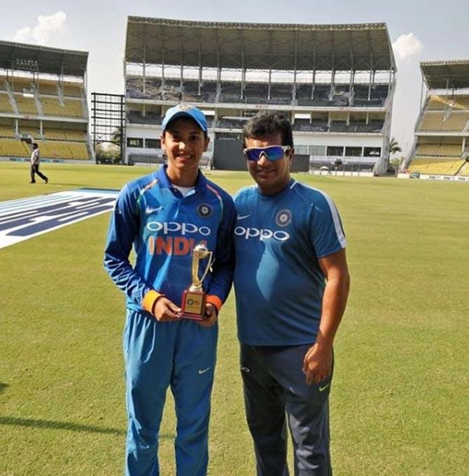 Smriti Mandhana captioned this photo: Feels great to be conferred with the Player of the series!! I would like to thank my team mates, support staff and all the fans who have always been supportive. #icc #bcci #INDvENG #odi #series #champions